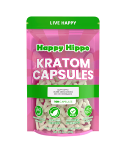 HAPPY HIPPO KRATOM CAPSULE 100CT / 50G / 1.8OZ - HAPPY HIPPO I / BORNEO GREEN VEIN