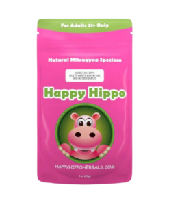HAPPY HIPPO KRATOM CAPSULE 100CT / 50G / 1.8OZ - ROCKSTAR HIPPO / MAENG DA WHITE VEIN