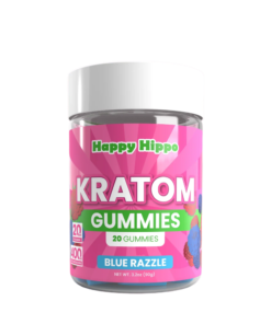 HAPPY HIPPO KRATOM GUMMIES 400MG 20CT - BLUE RAZZLE