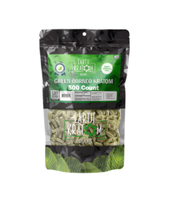 EARTH KRATOM CAPSULES 500CT - BORNEO GREEN VEIN