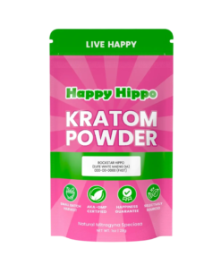 HAPPY HIPPO KRATOM POWDER 227G / 8OZ - ROCKSTAR HIPPO / MAENG DA WHITE VEIN