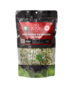 EARTH KRATOM CAPSULES 750CT - MAENG DA RED VEIN