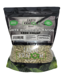 EARTH KRATOM CAPSULES 1500CT - BORNEO WHITE VEIN